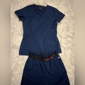 COPY - Heart soul navy blue scrubs